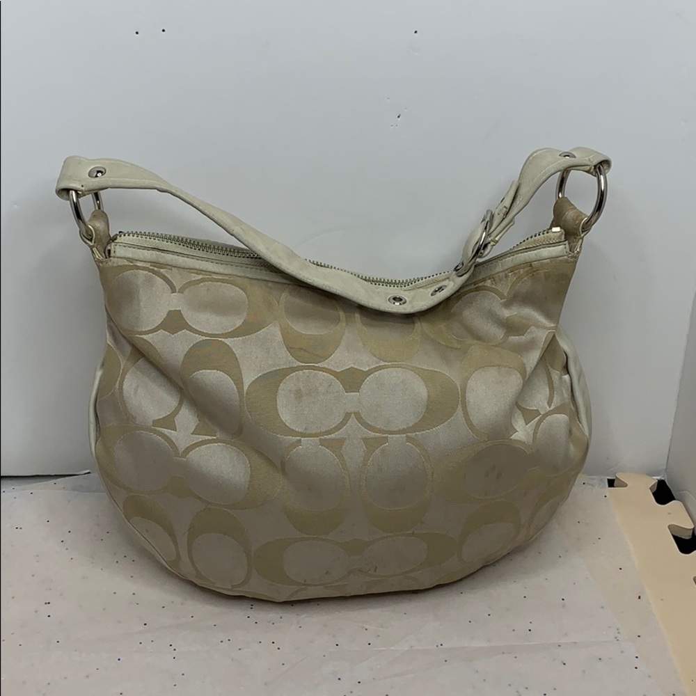 COACH WHITE /light khaki Signature "C" Ali - Picture 3 of 8